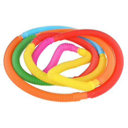 Colorful sensory fidget pop tubes for sensory play and stress relief