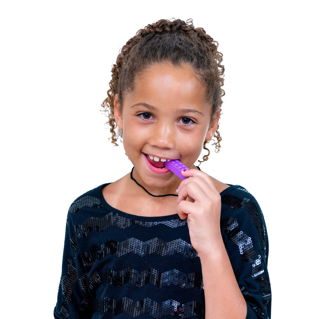 Chewy Blocks Necklace - Calming Textured Chewy Silicone Pendant for Autism & Oral Motor Special Needs Kids