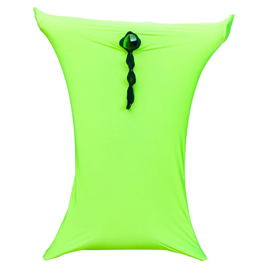Bright green sensory body sock with zipper closure for sensory integration therapy