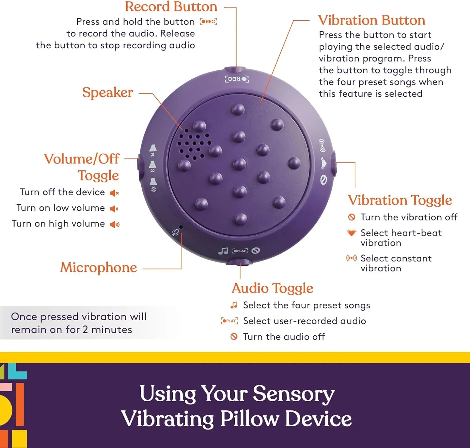 Sensory Vibrating Pillow-Turtle with Music and Voice Recording  Insight  Family Market