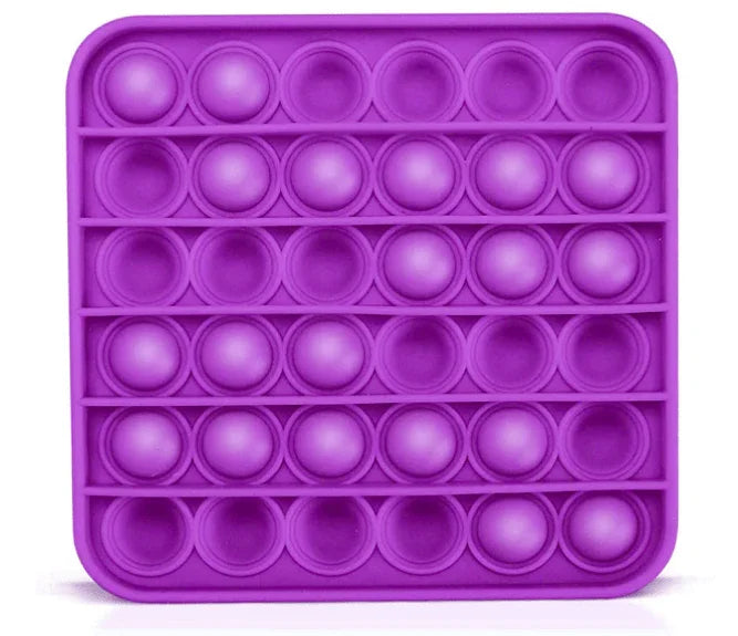 Purple square silicone pop it sensory fidget toy for stress relief and focus