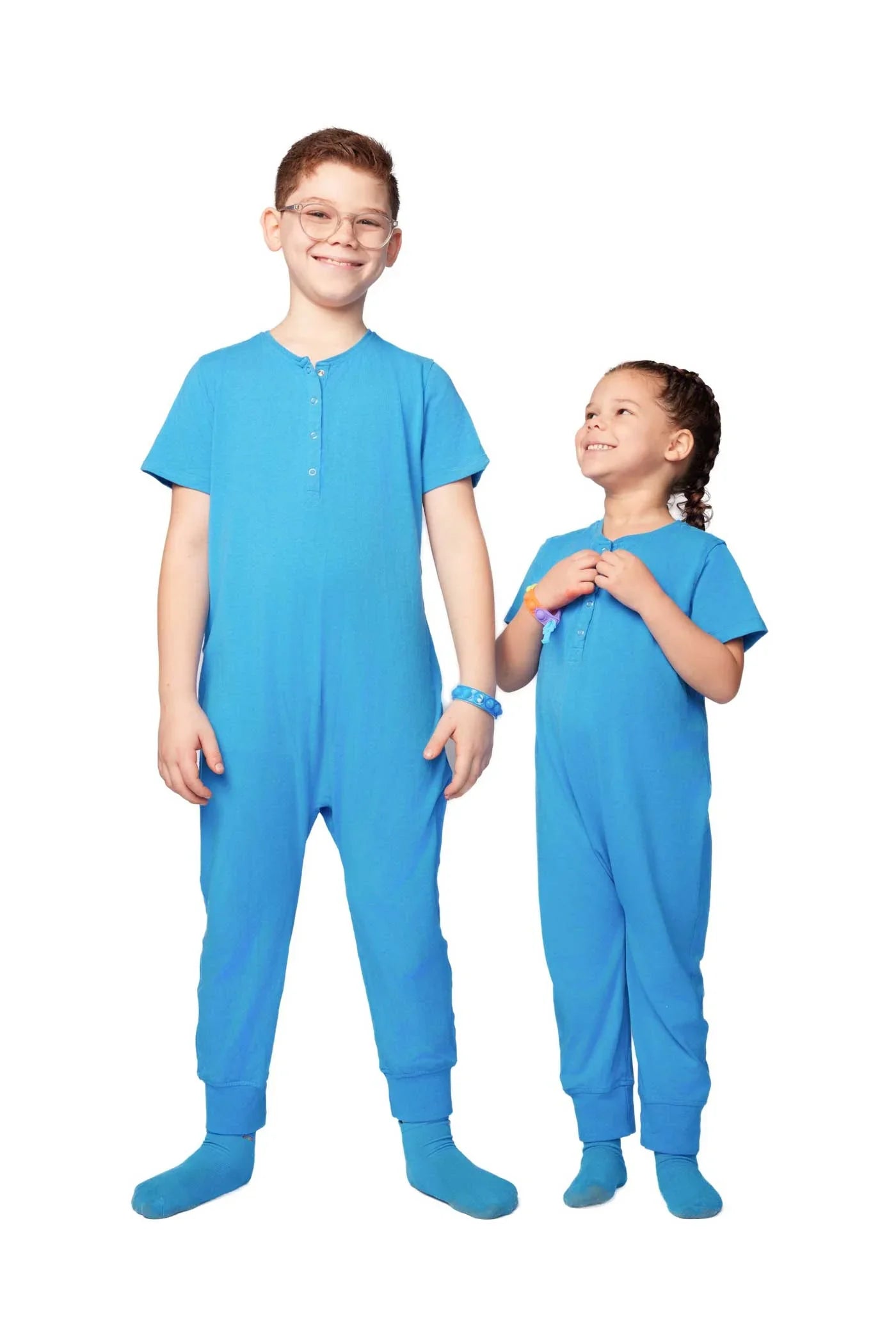 Ultimate Comfort Playsuit w Chewy Sensory Bracelet- BLUE – Insight ...