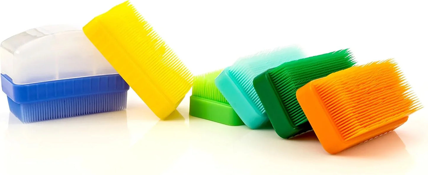 Colorful sensory brushes with soft bristles, ideal for tactile therapy and autism support