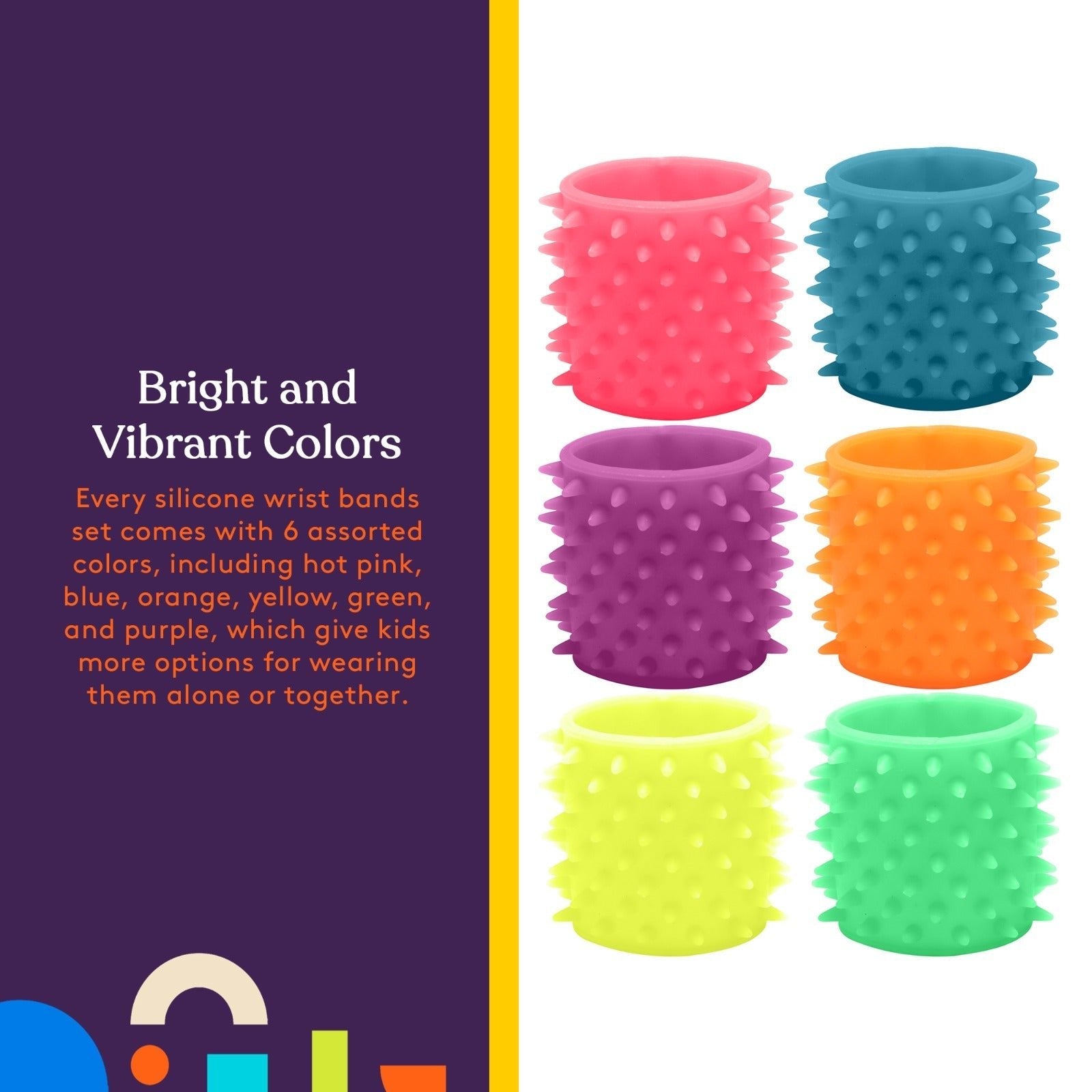 Special Supplies Sensory Fuzzy Band Bracelets for Kids, 6 Pack, Flexible and Stretchy Wearable Sensory Toys, Tactile Silicone Squiggly Touch, Bright and Colorful Wristbands - Insight Family Market