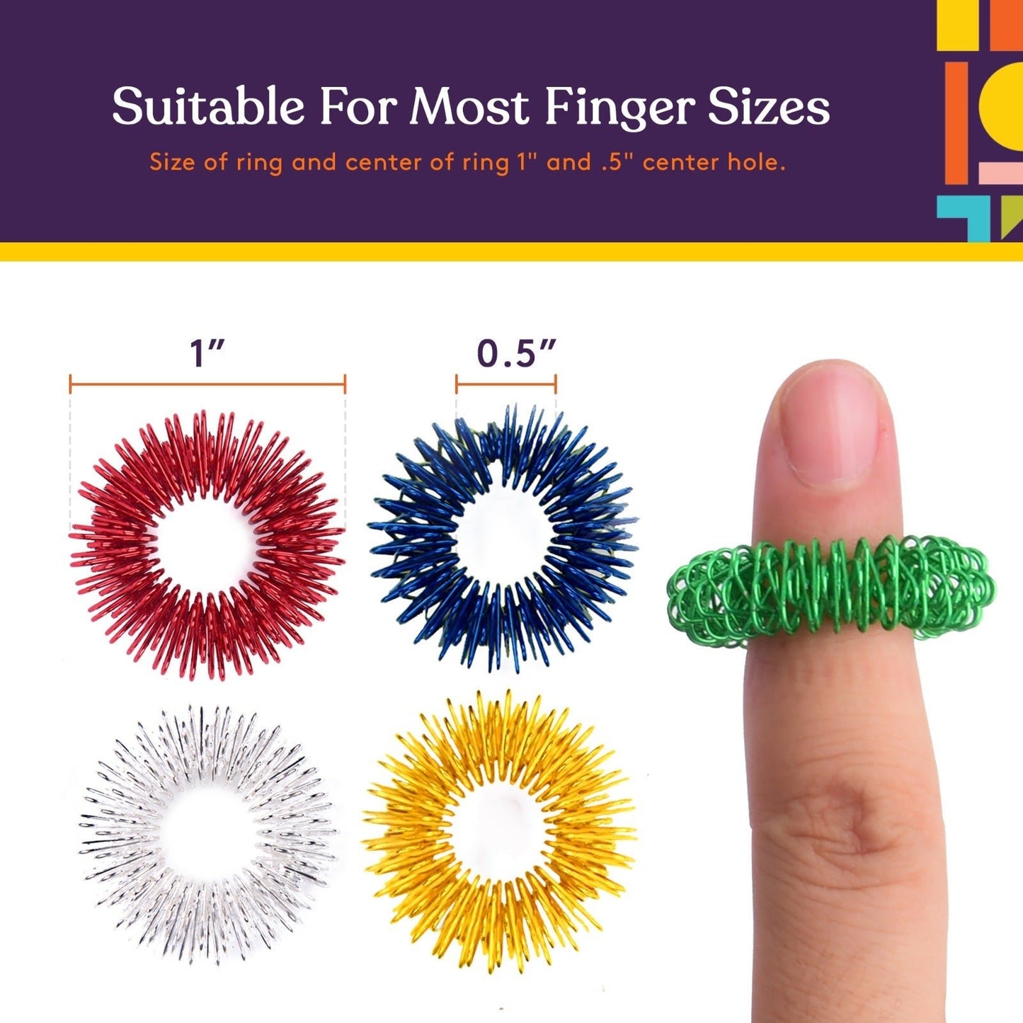 Spiky Acupressure Rings (Pack of 10) - Insight Family Market