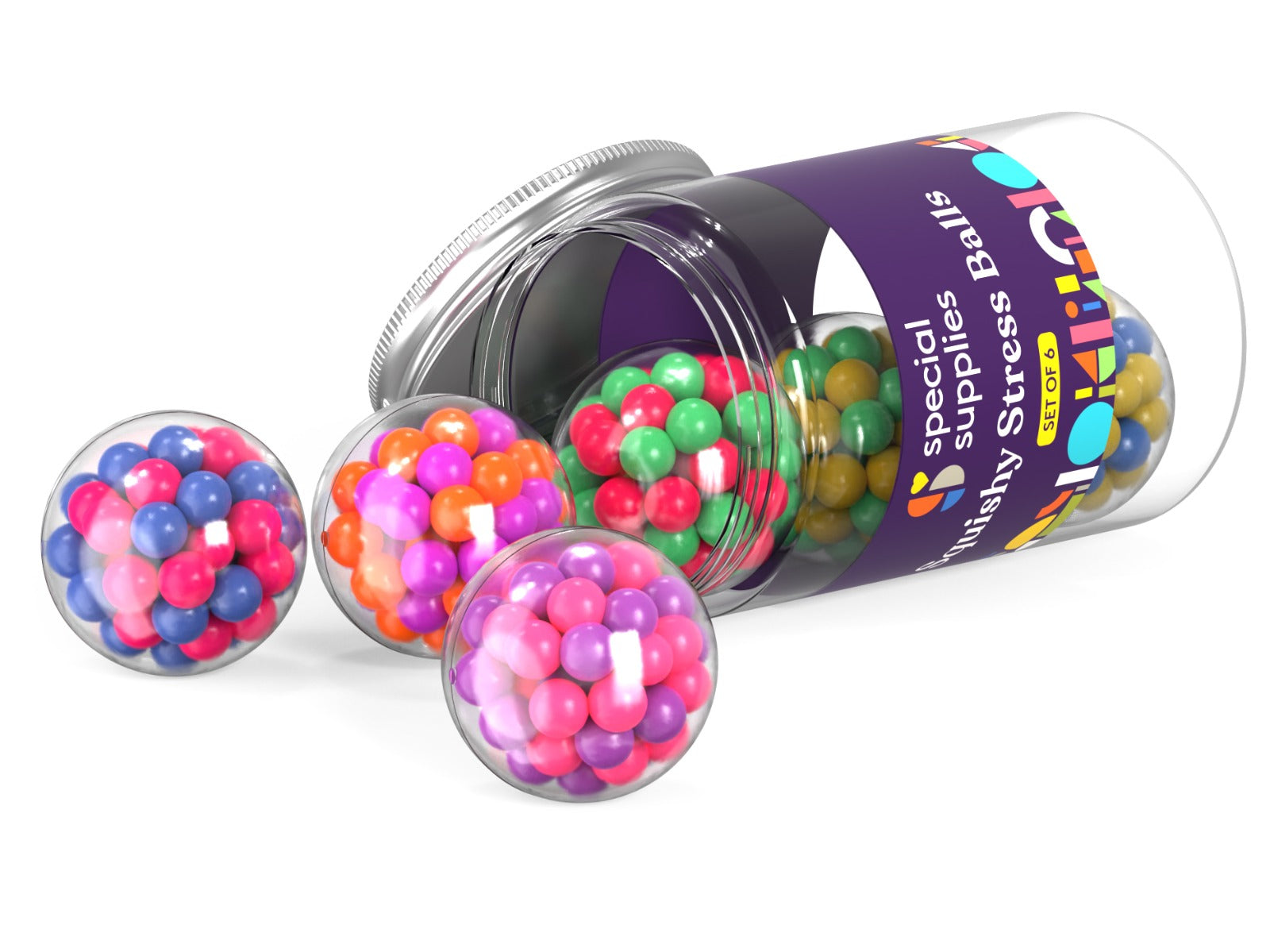 Colorful Stress Ball (6-Pack)