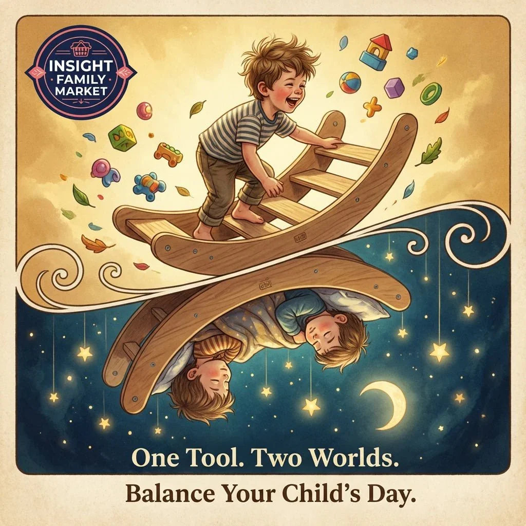 Wooden sensory balance board for kids, playful day and calming nighttime use, ADHD support