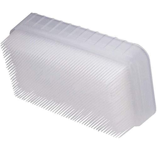 Clear plastic sensory hairbrush with soft bristles for sensory support