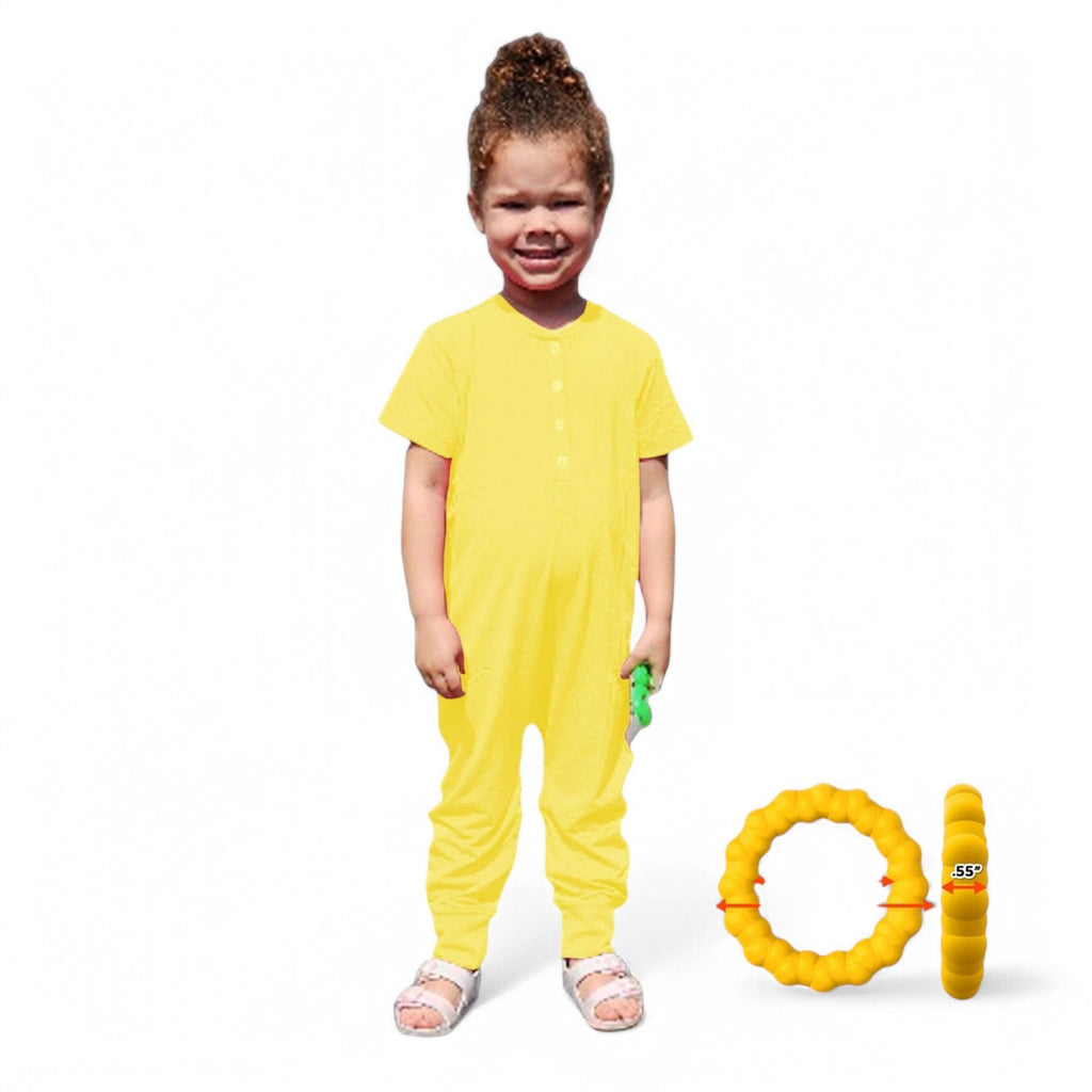 Ultimate Comfort Playsuit w Chewy Sensory Bracelet - YELLOW - Insight Family Market